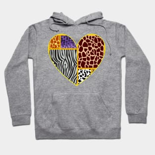 Love Heart Shape Jungle Print Design Hoodie